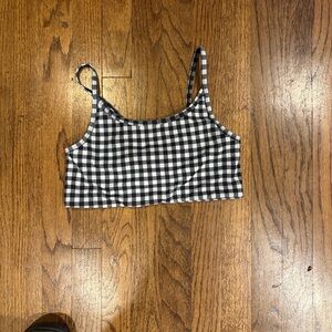 Aqua Monochrome Checkered Camisole